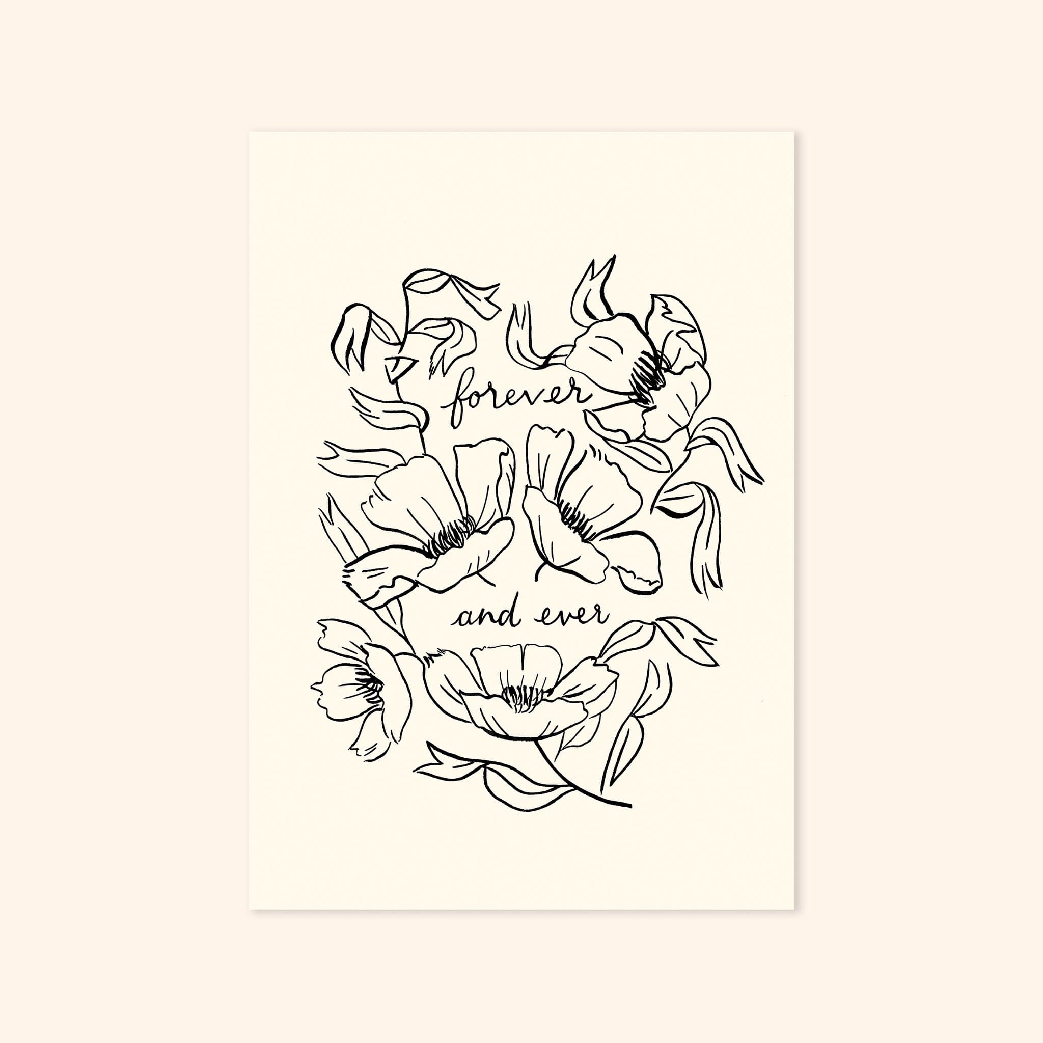 Flower Line Art Print - Forever and Ever