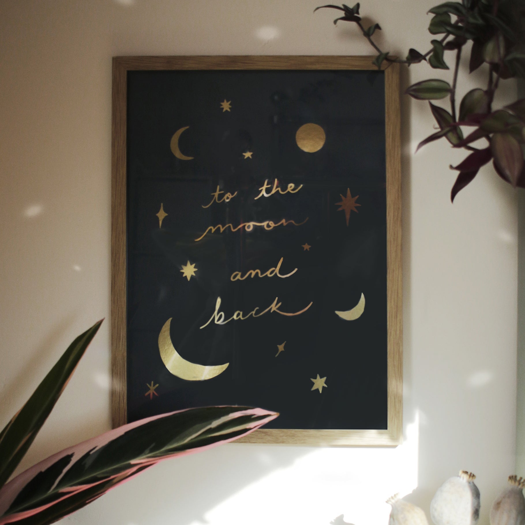 Gold “Moon and Back” Astrology Print