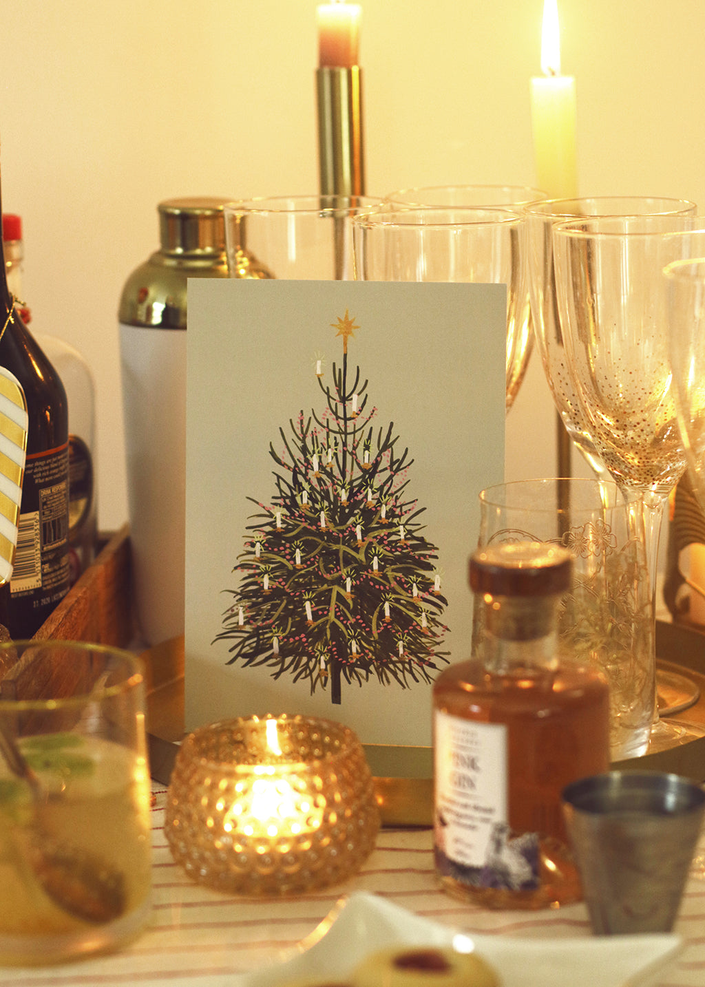 Illustrated Christmas Tree Print