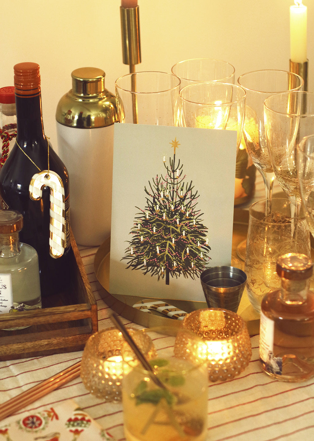 Illustrated Christmas Tree Print