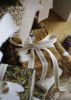 Festive Birds Christmas Wrapping Paper - Umber