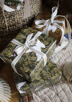 Festive Birds Christmas Wrapping Paper - Green
