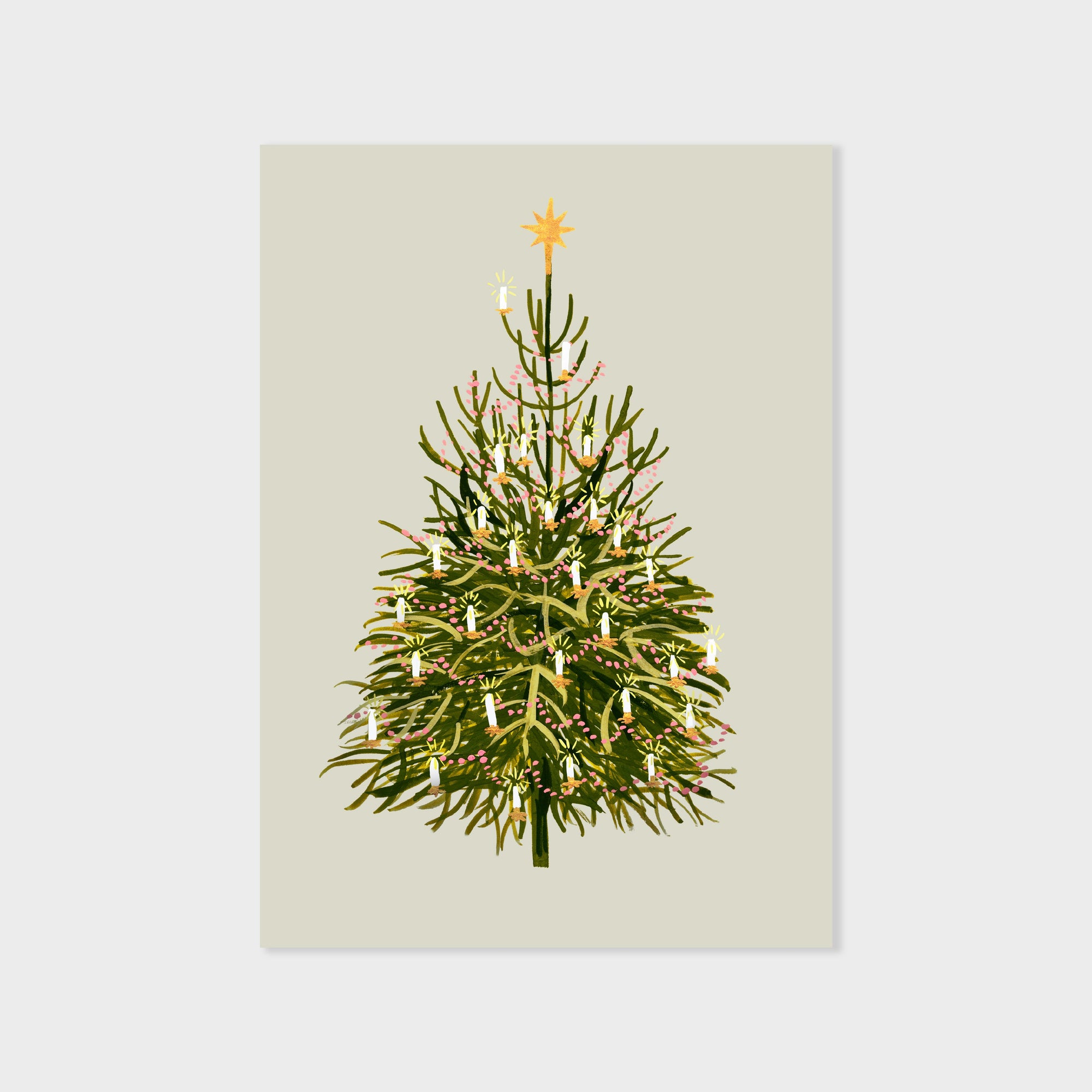 Illustrated Christmas Tree Print