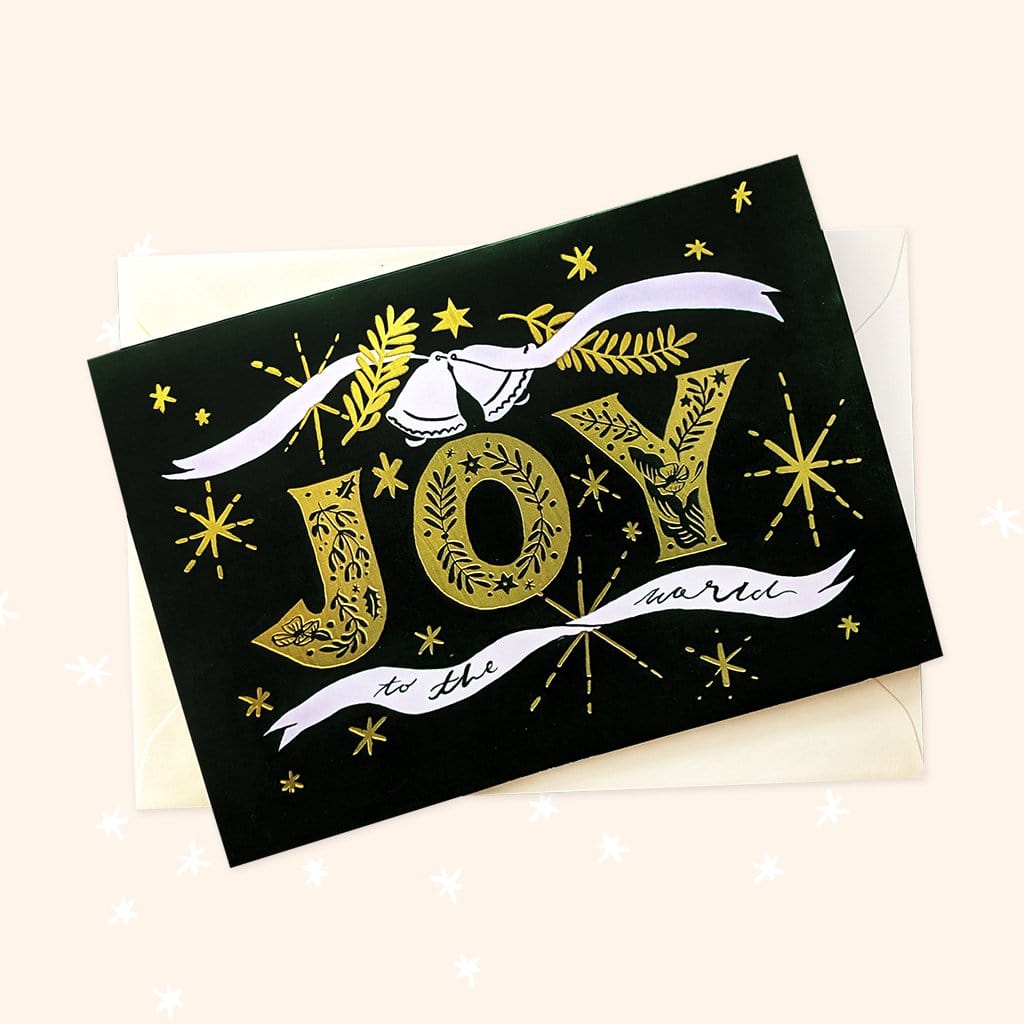 JOY Gold Typography Christmas Card