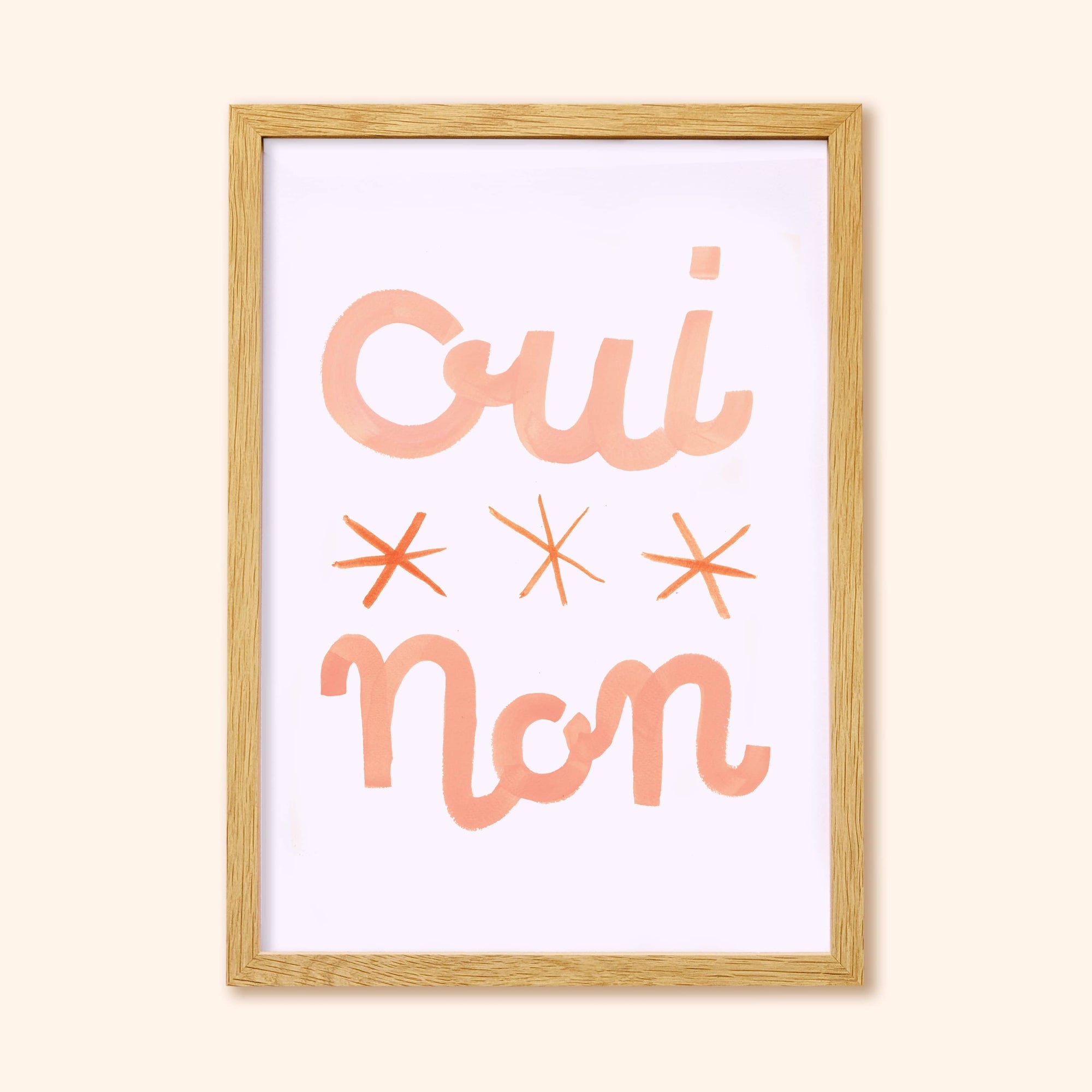 Oui Non French Typographic Print
