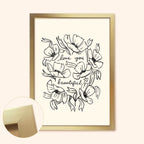 Flower Outline Art Print - Love You Beautiful