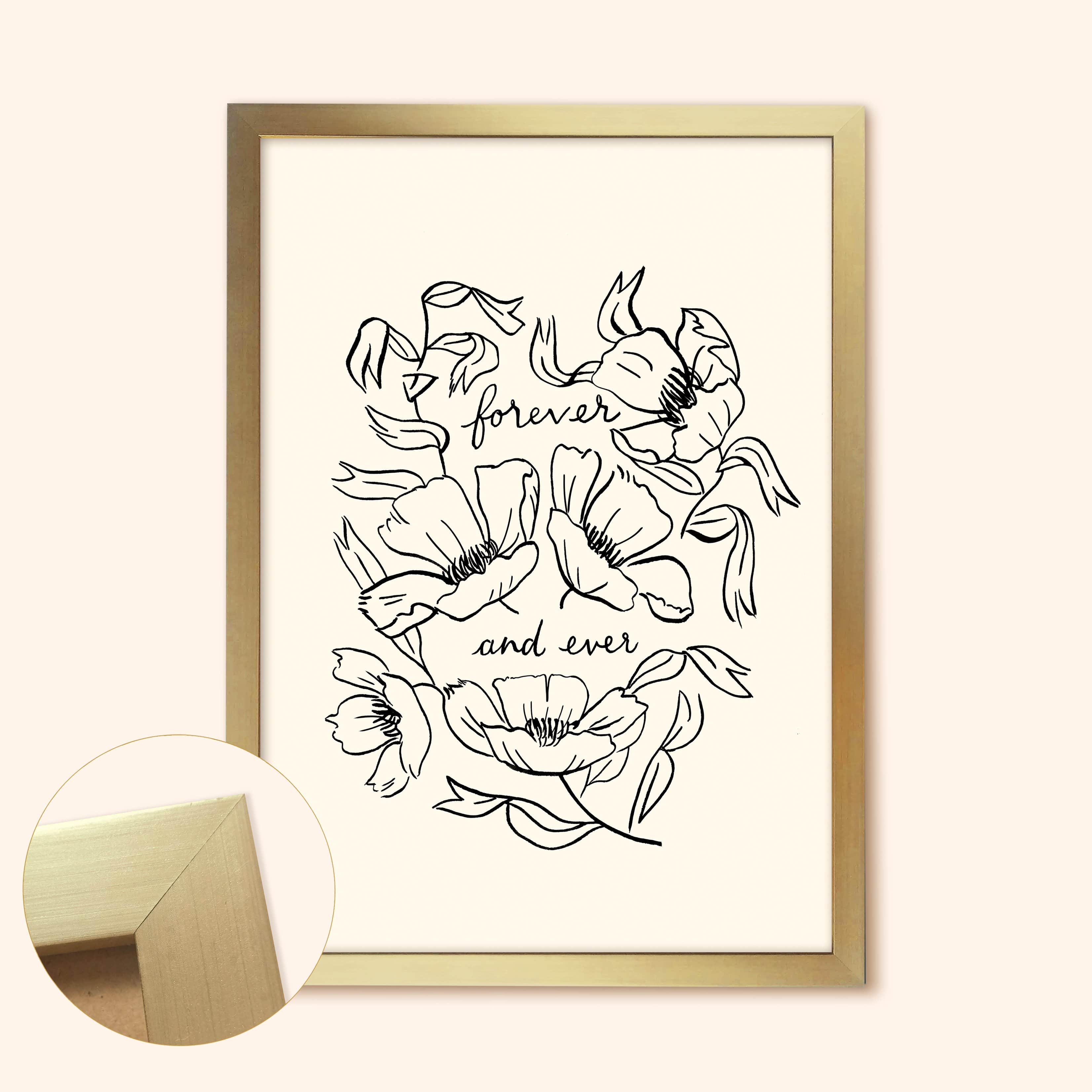 Flower Line Art Print - Forever and Ever