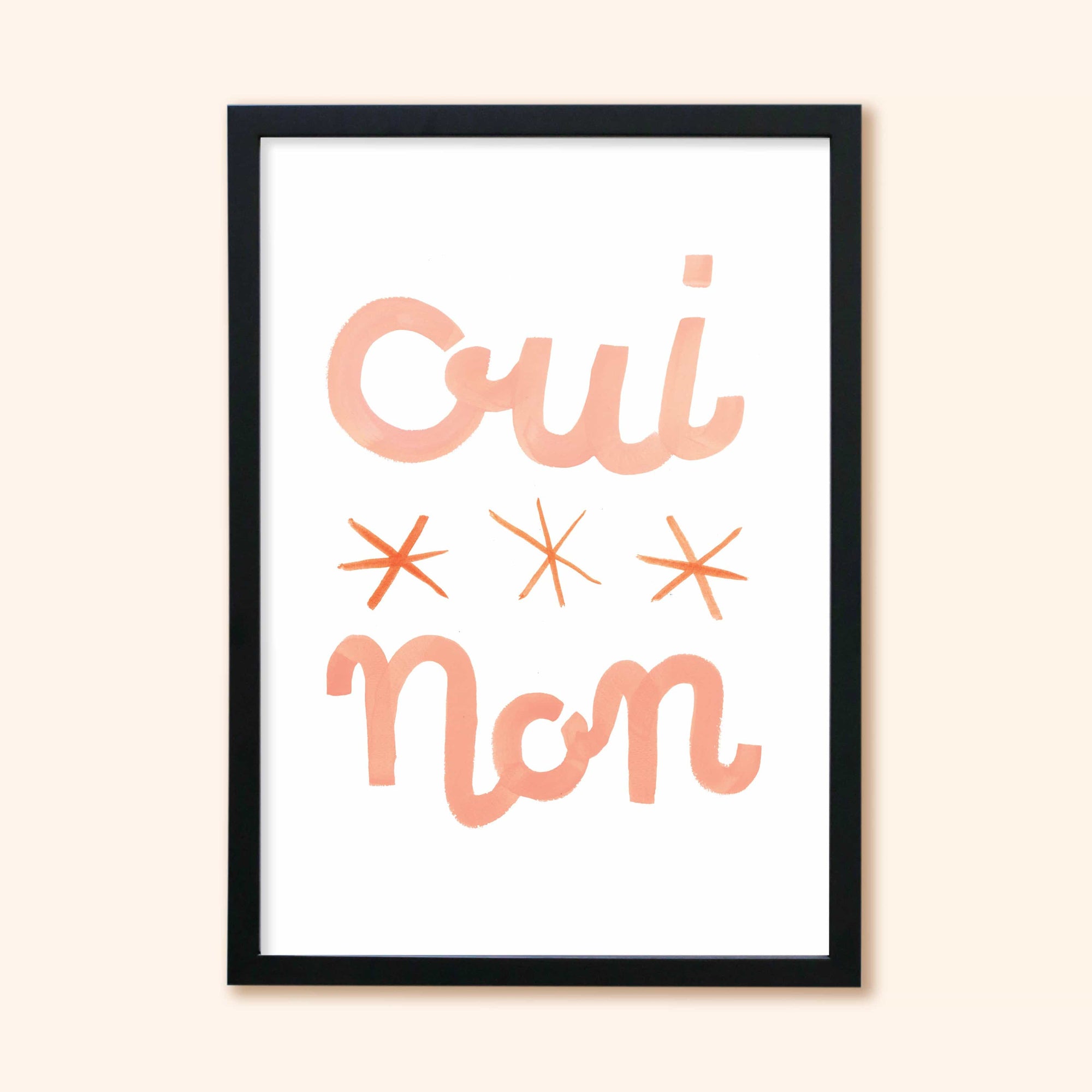 Oui Non French Typographic Print