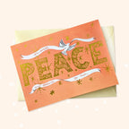 PEACE Gold Typography Christmas Card