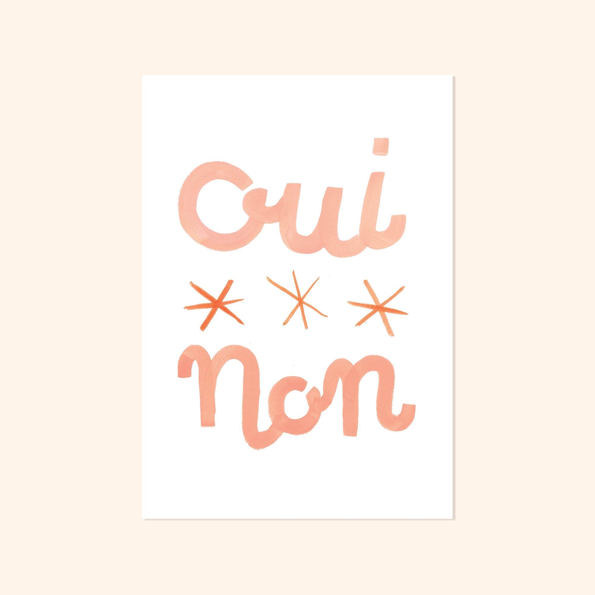 Oui Non French Typographic Print