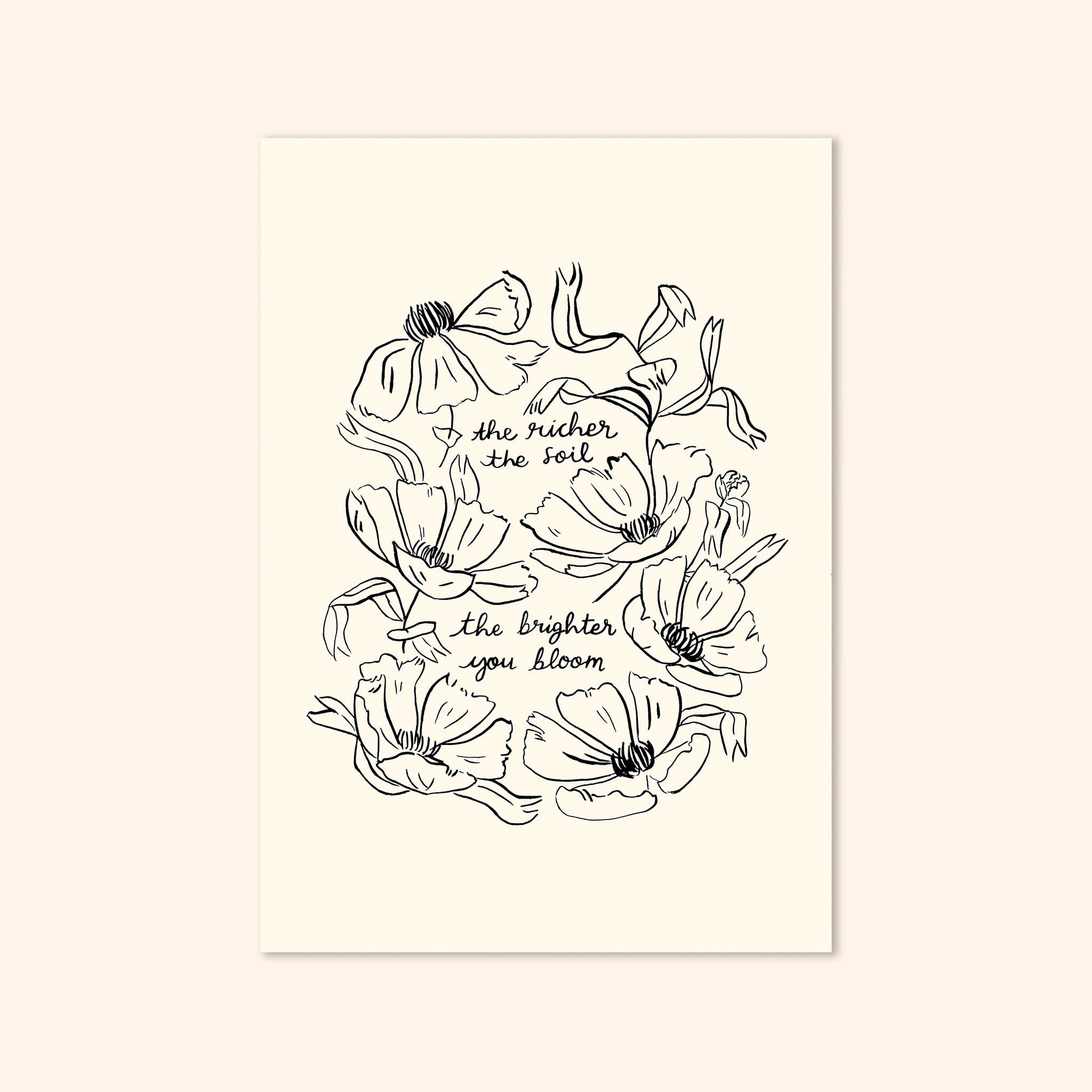 Floral Self Care Print - The Brighter You Bloom