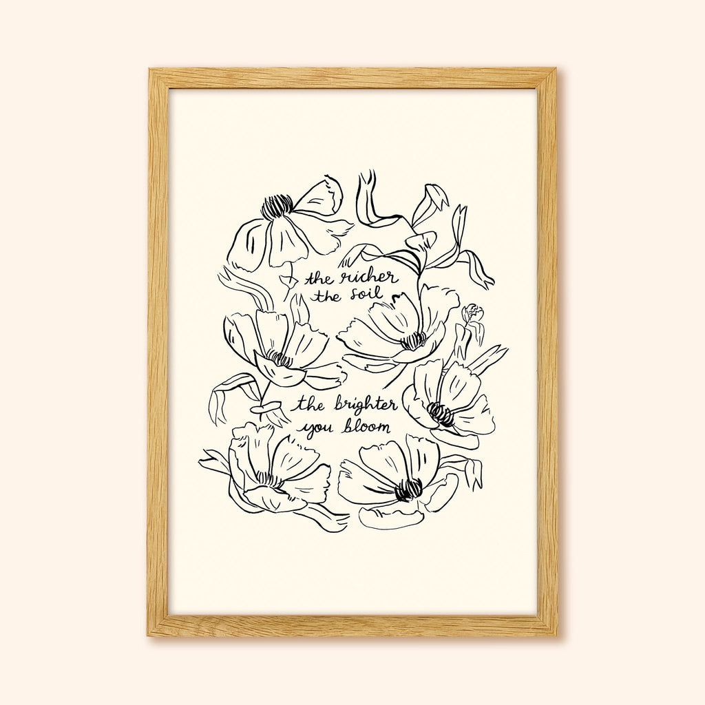 Floral Self Care Print - The Brighter You Bloom
