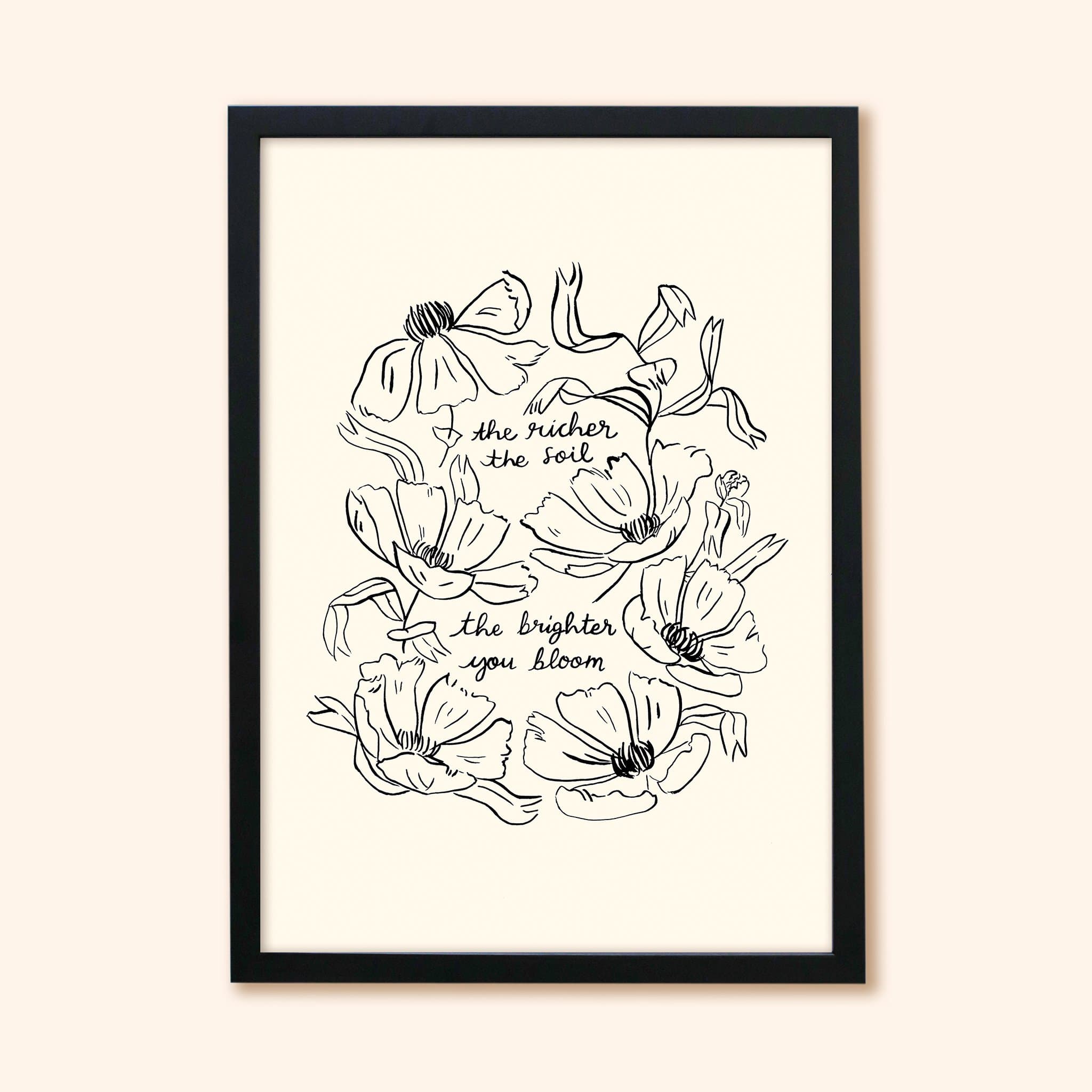 Floral Self Care Print - The Brighter You Bloom