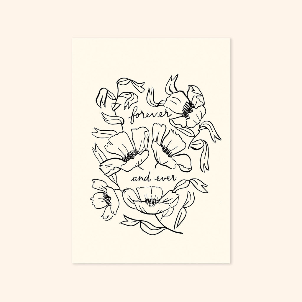 Flower Line Art Print - Forever and Ever