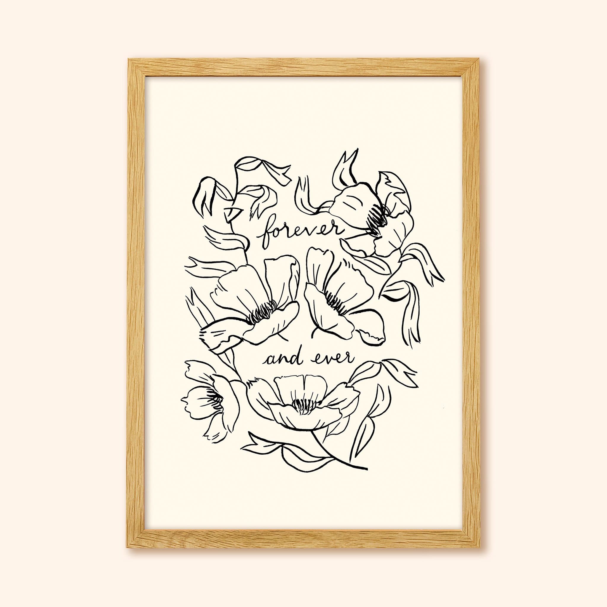 Flower Line Art Print - Forever and Ever