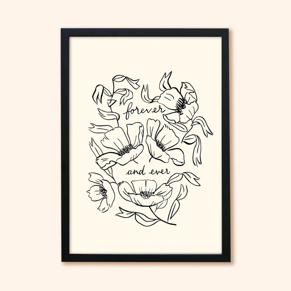 Flower Line Art Print - Forever and Ever