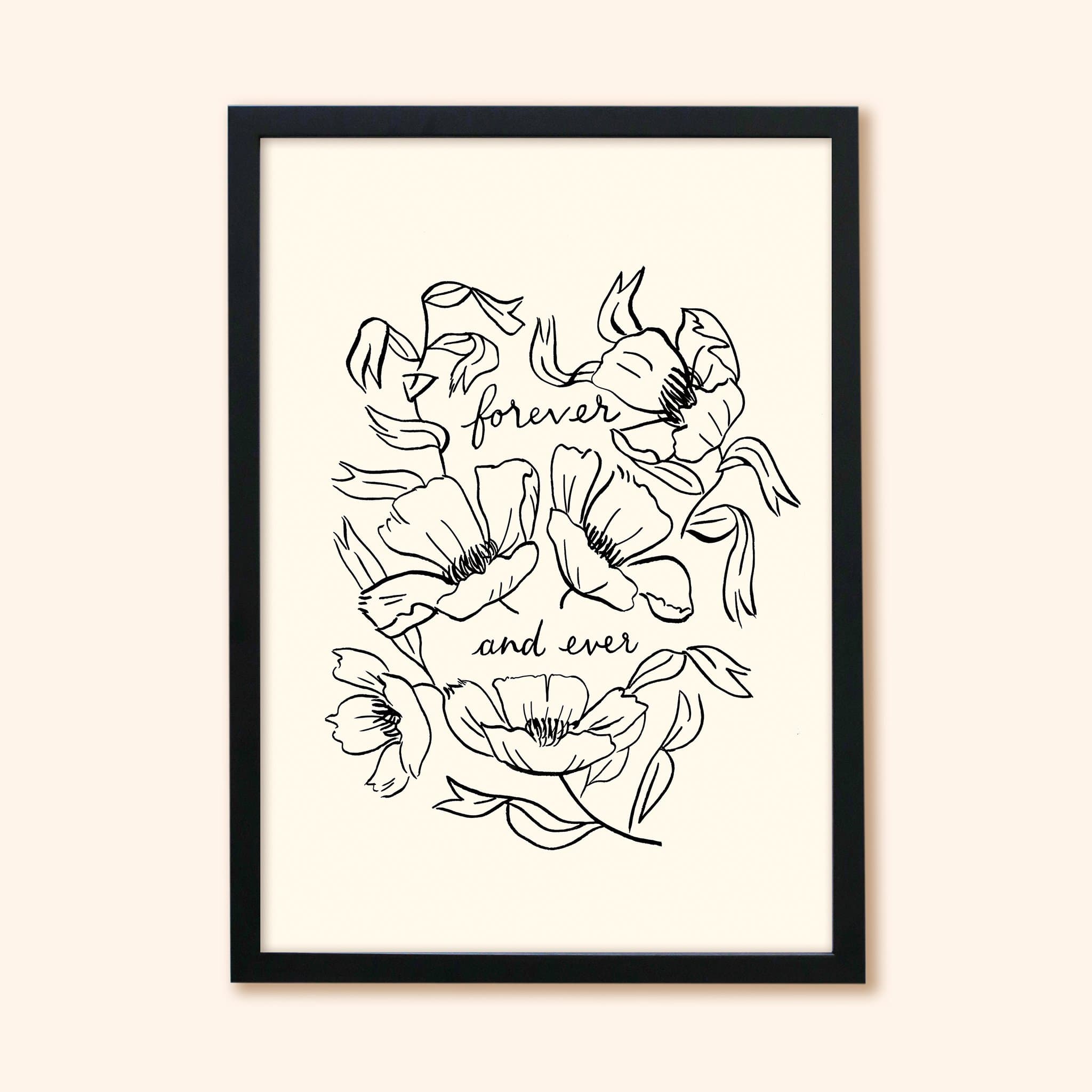 Flower Line Art Print - Forever and Ever