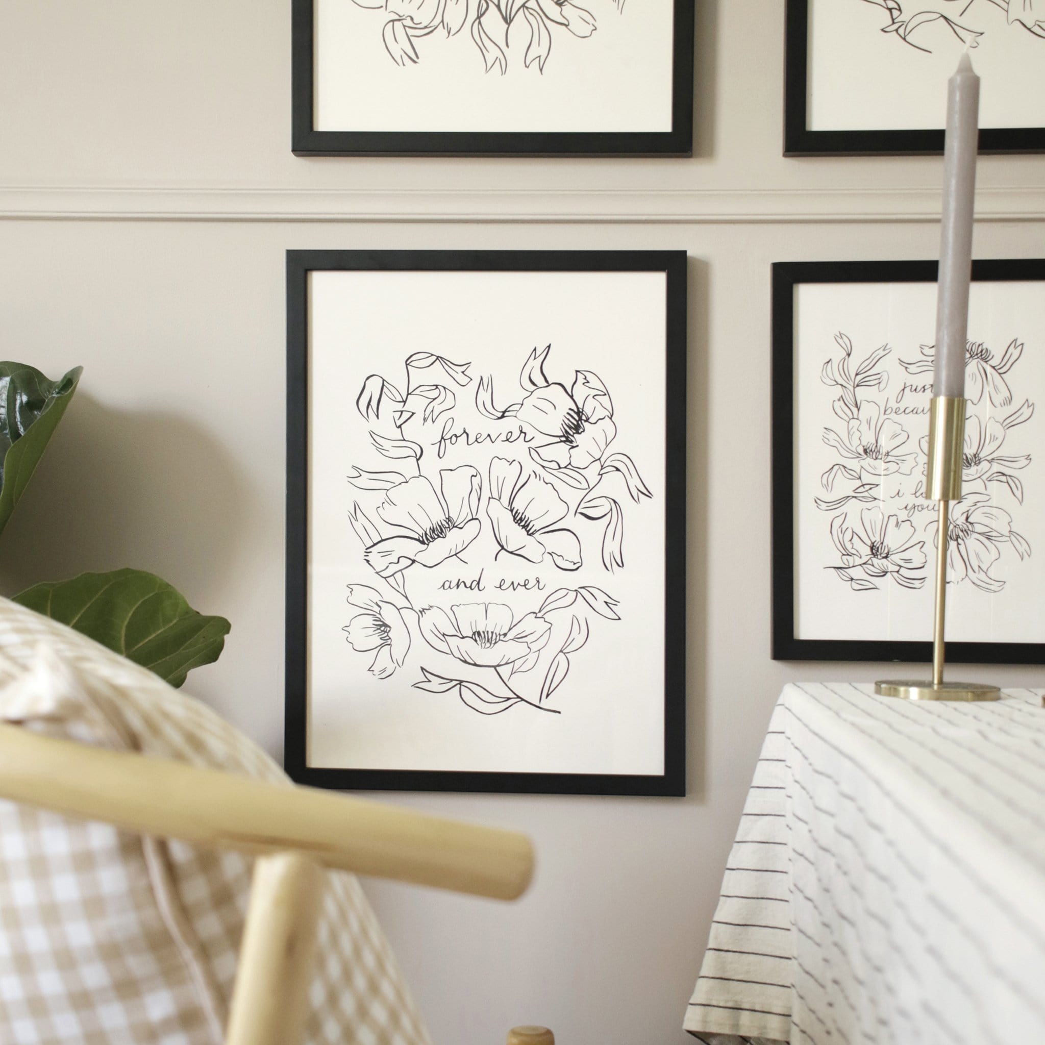 Flower Line Art Print - Forever and Ever