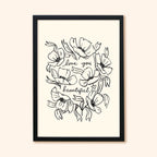 Flower Outline Art Print - Love You Beautiful