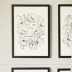 Flower Outline Art Print - Love You Beautiful