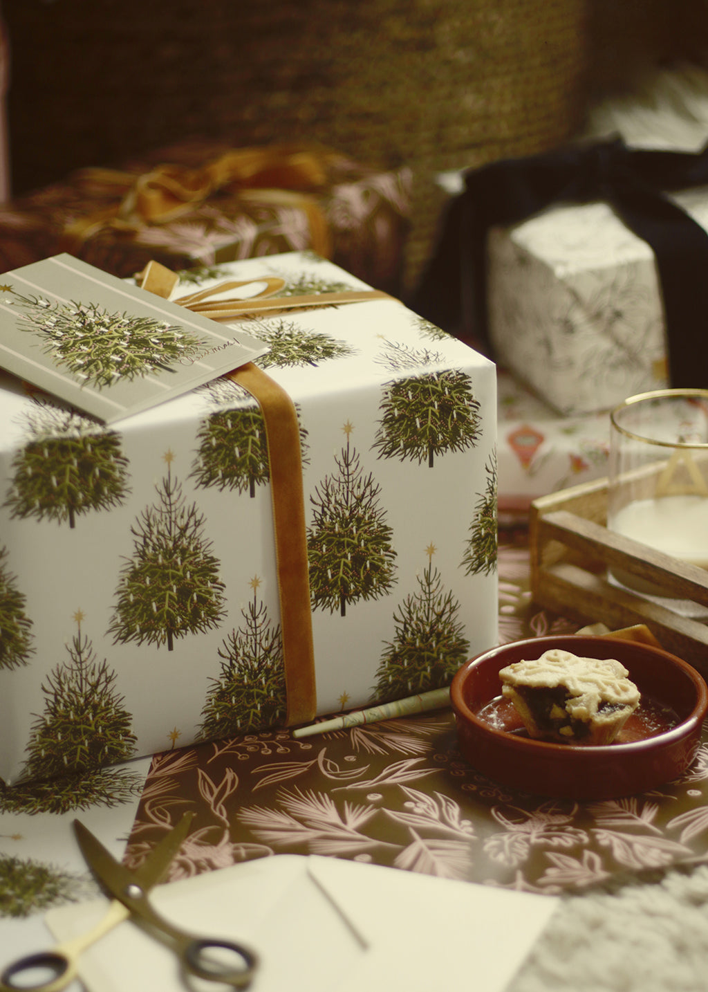 Christmas Tree Pattern Wrapping Paper Sheet