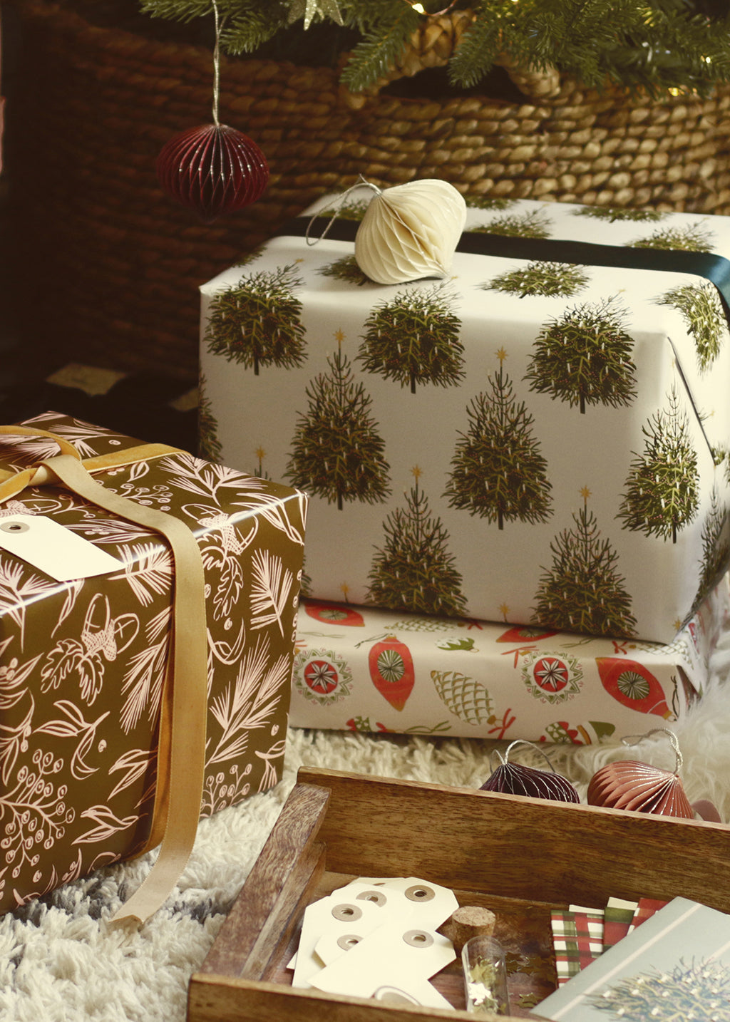 Christmas Tree Pattern Wrapping Paper Sheet