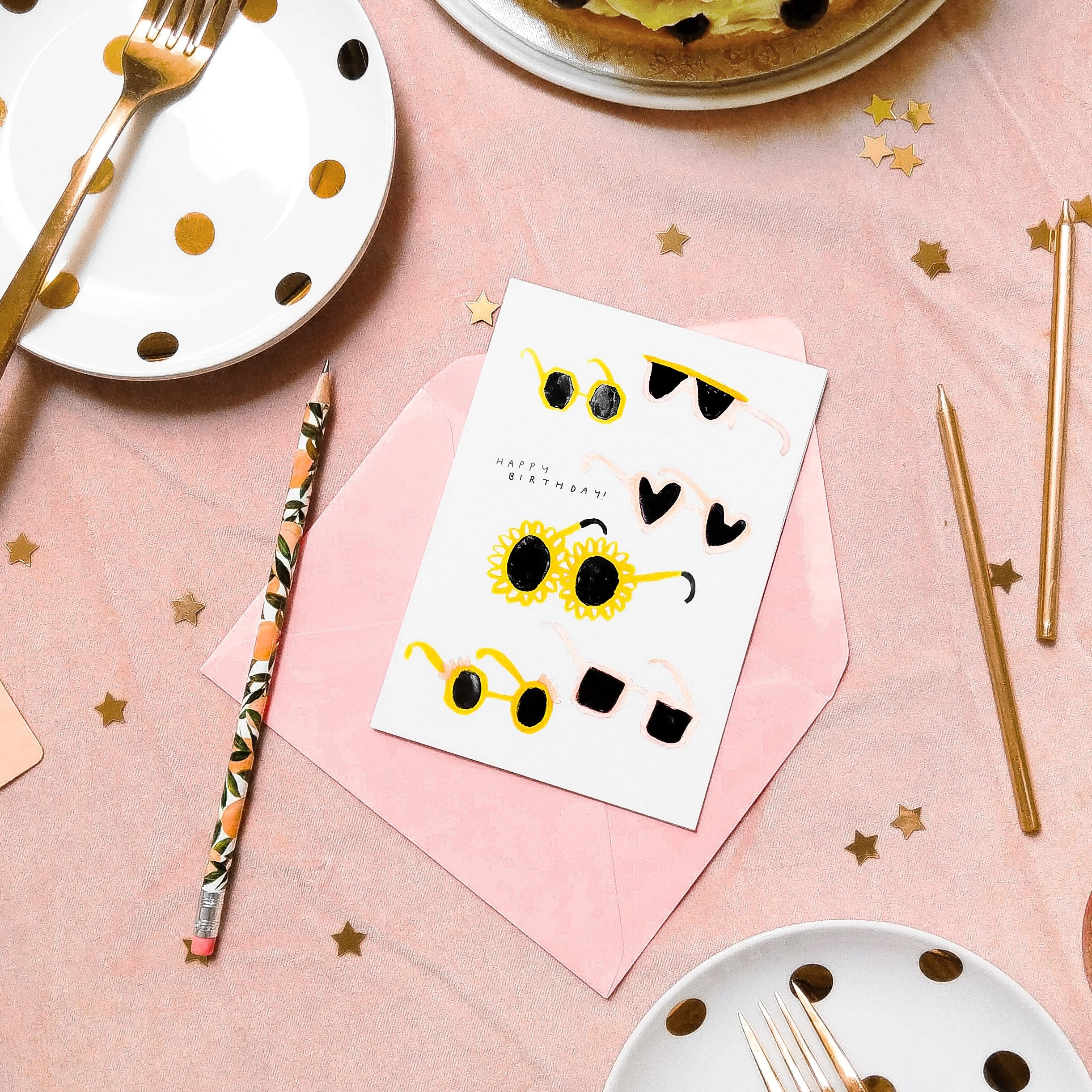 Illustrated Sunglasses Birthday Card