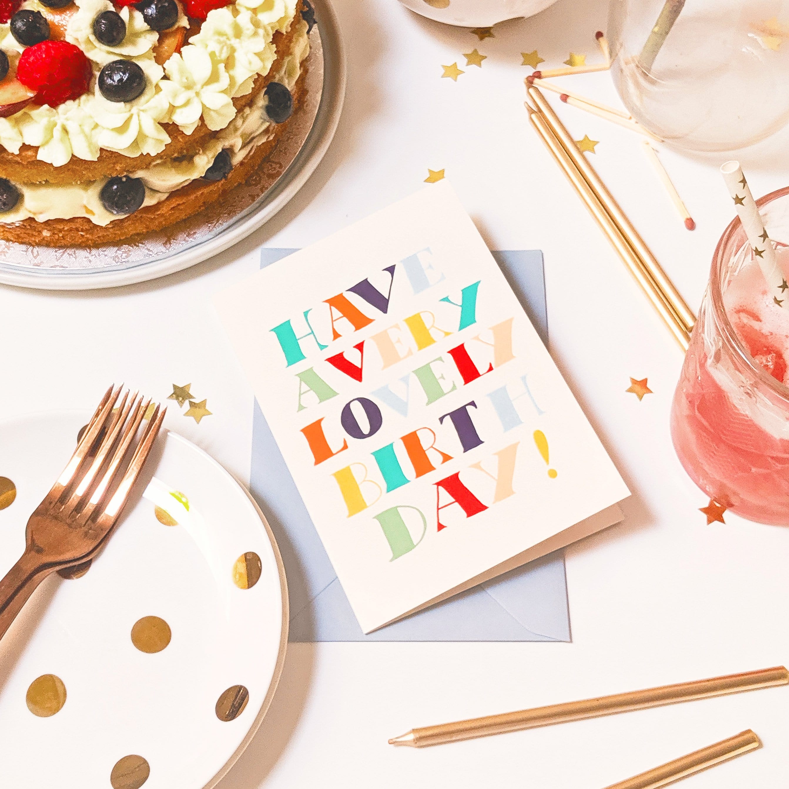 Rainbow Lettering Birthday Card