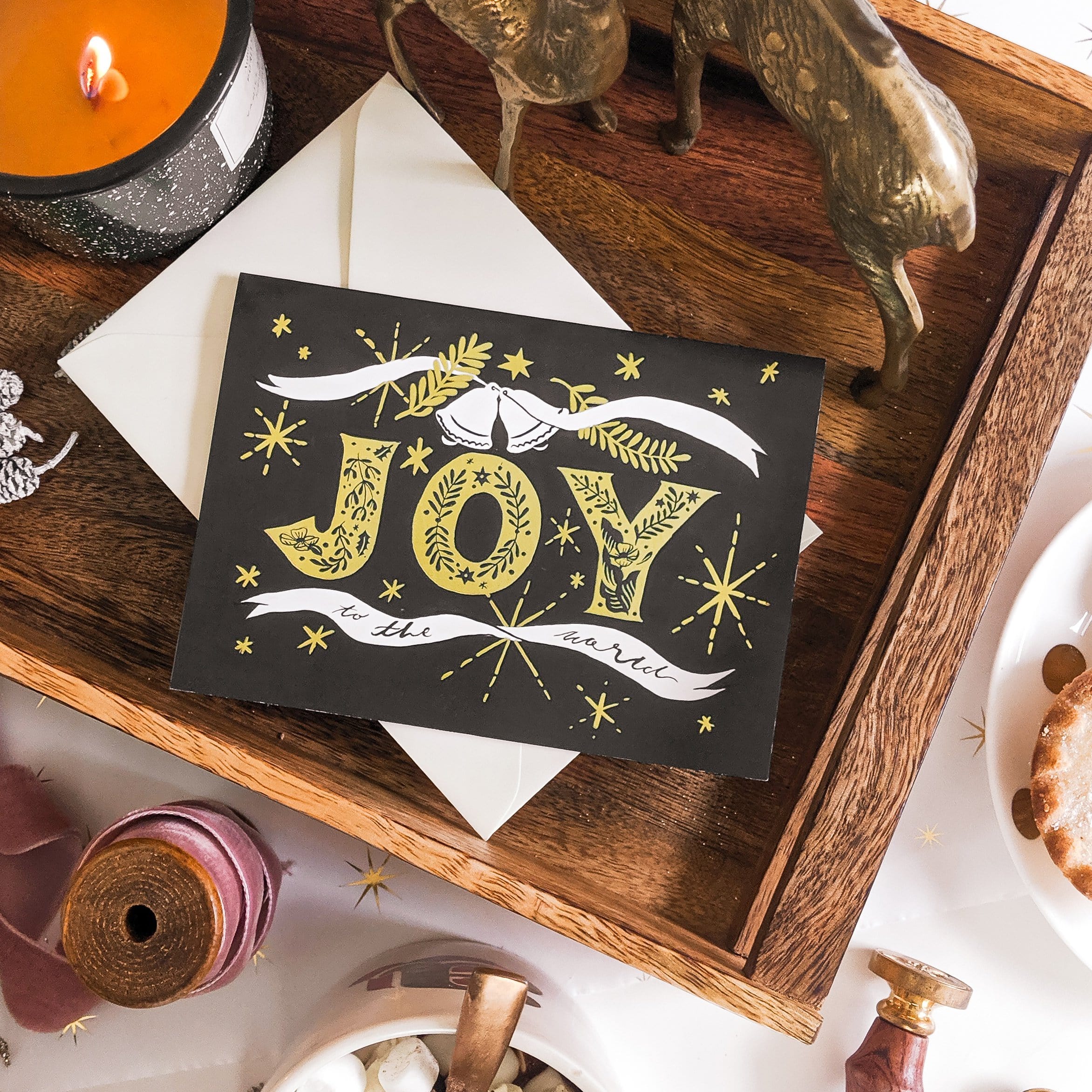 JOY Gold Typography Christmas Card
