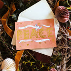 PEACE Gold Typography Christmas Card