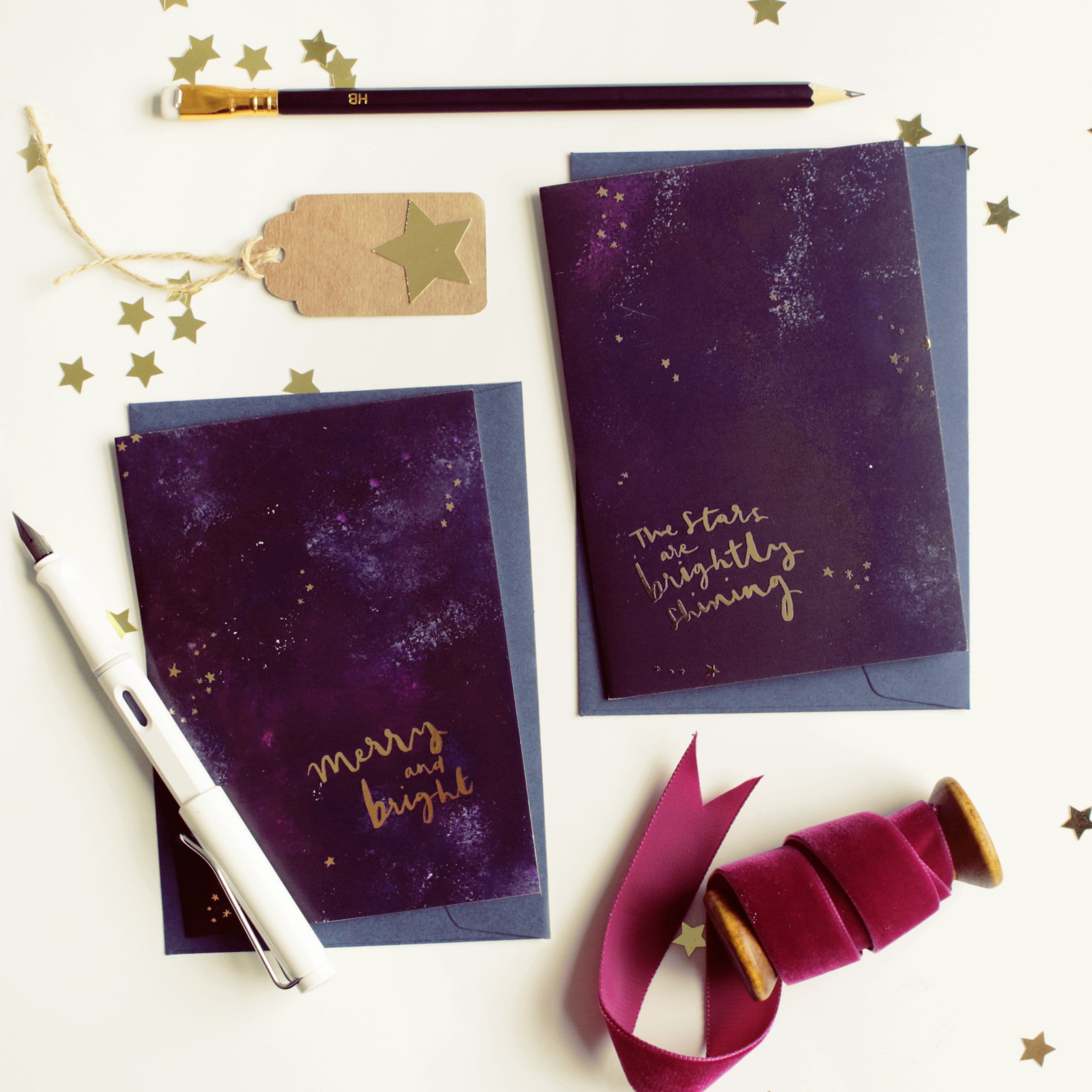 Galaxy Christmas Card - “Brightly Shining”