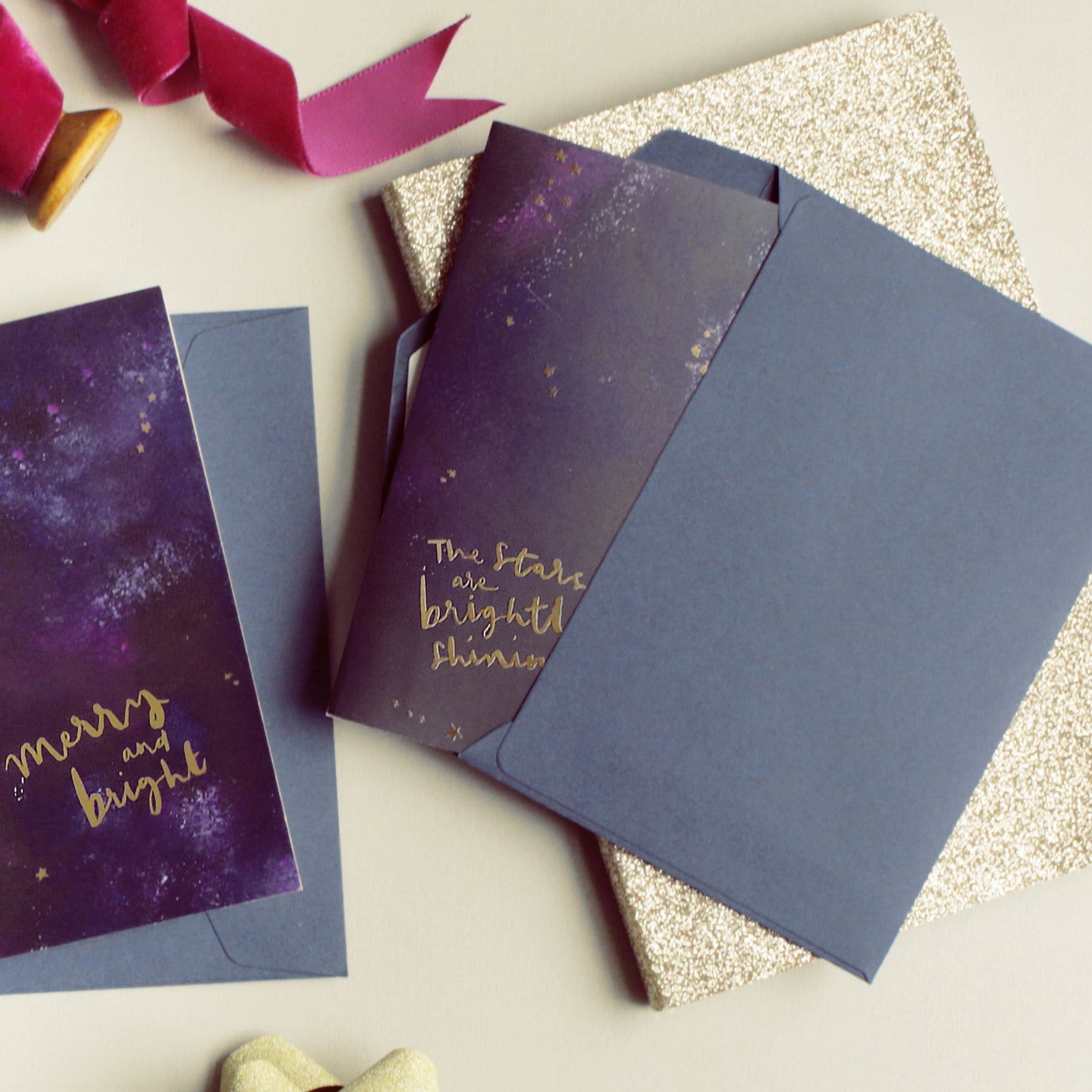 Galaxy Christmas Card - “Brightly Shining”