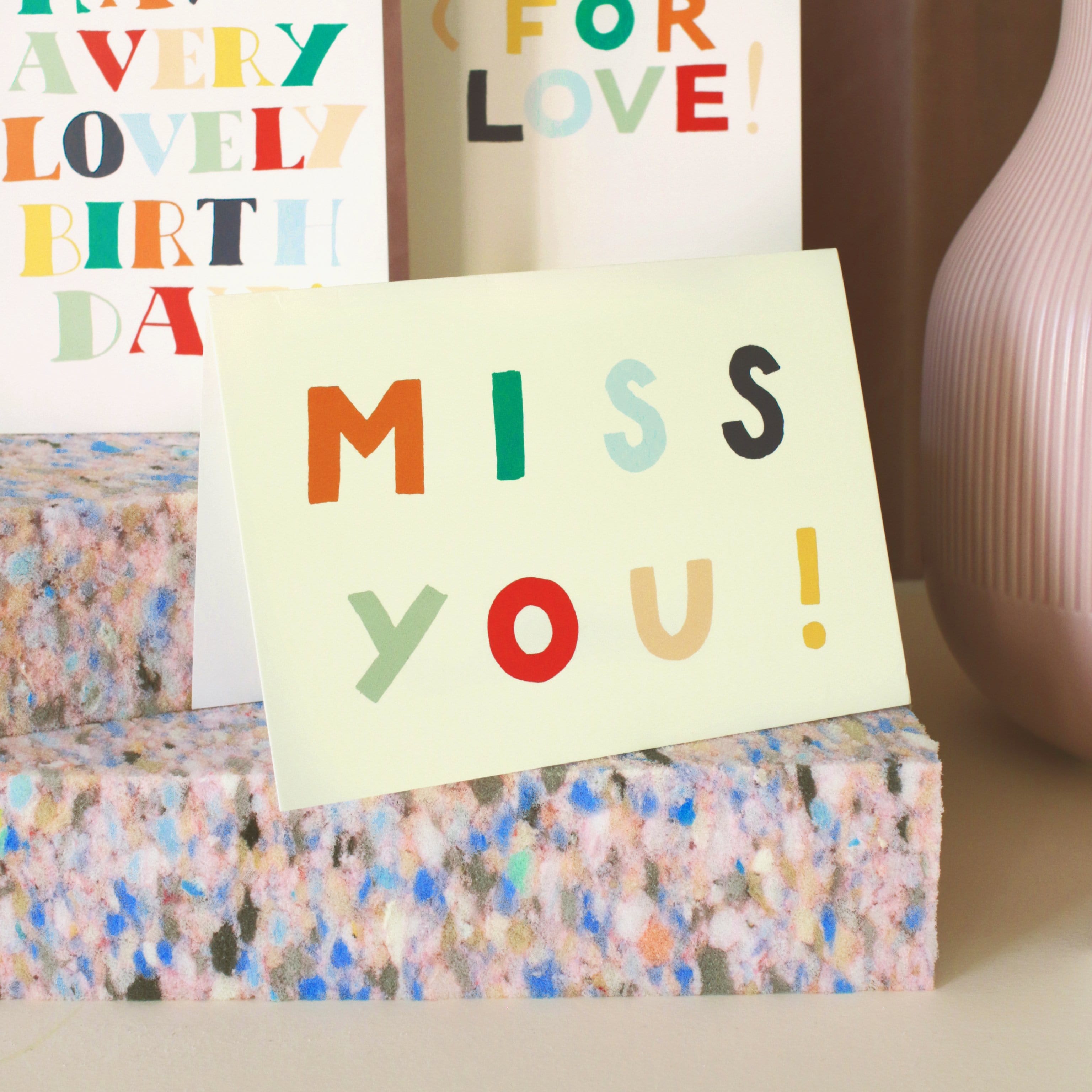 “MISS YOU!” Rainbow Friendship Card