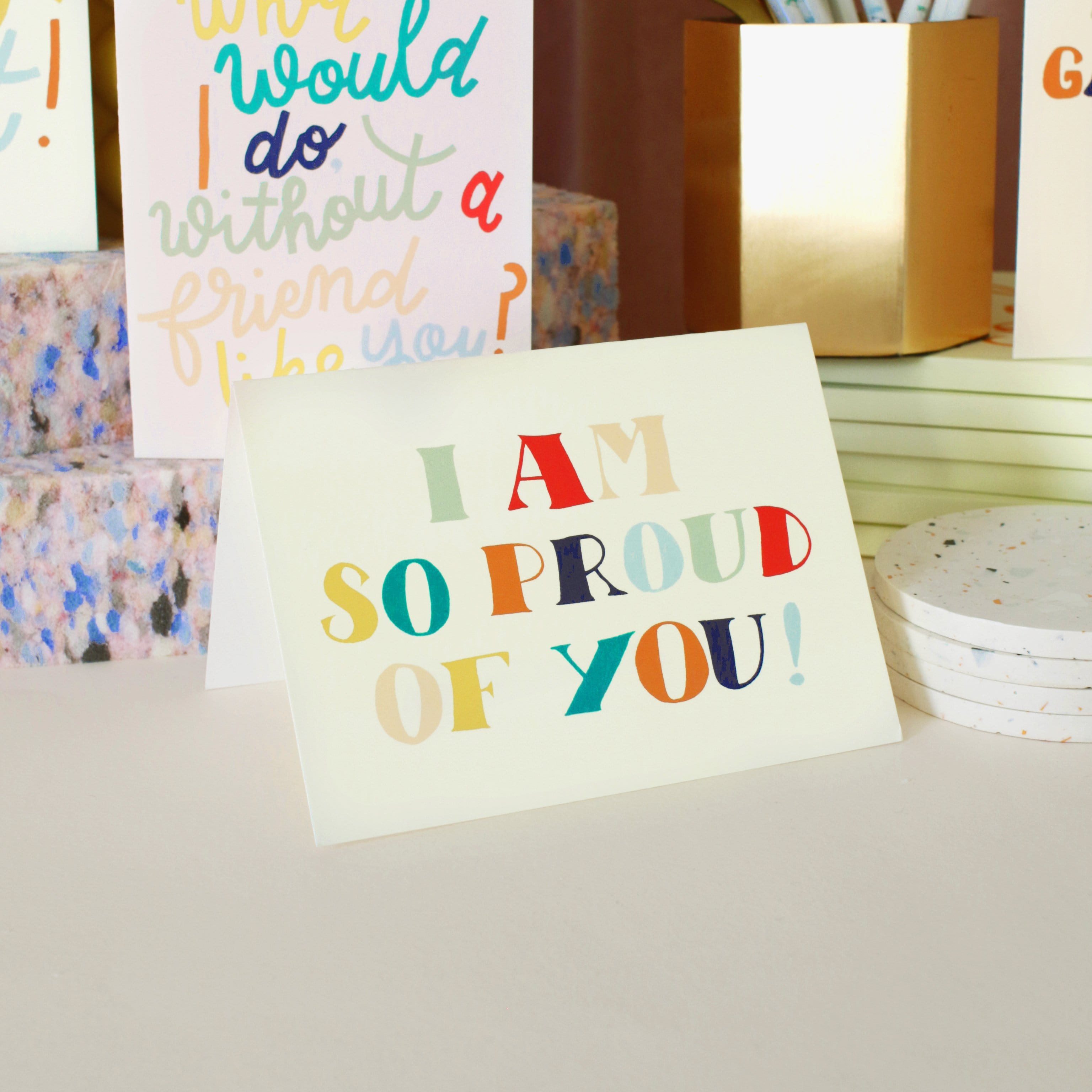 Rainbow Lettering “Proud of You” Card