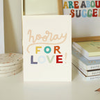 Rainbow Lettering Engagement Card