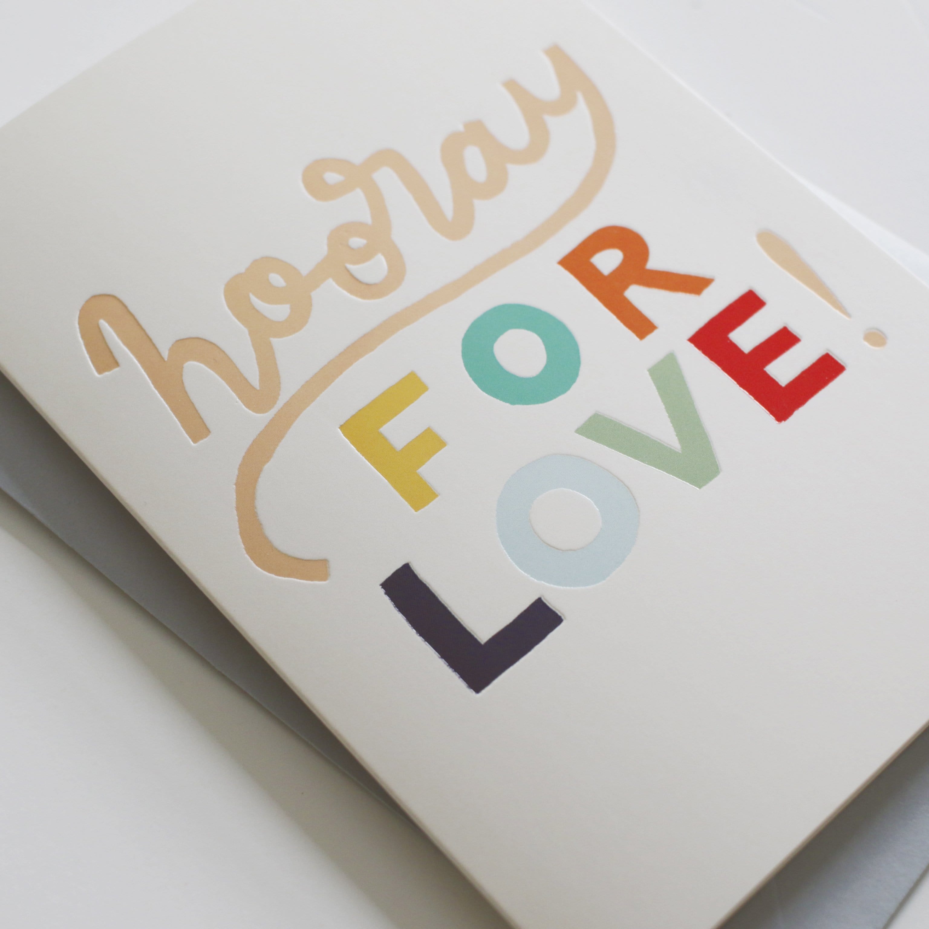 Rainbow Lettering Engagement Card