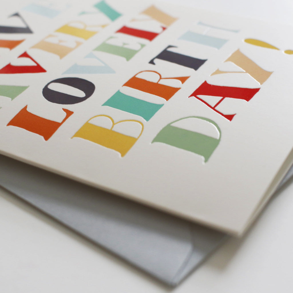 Rainbow Lettering Birthday Card