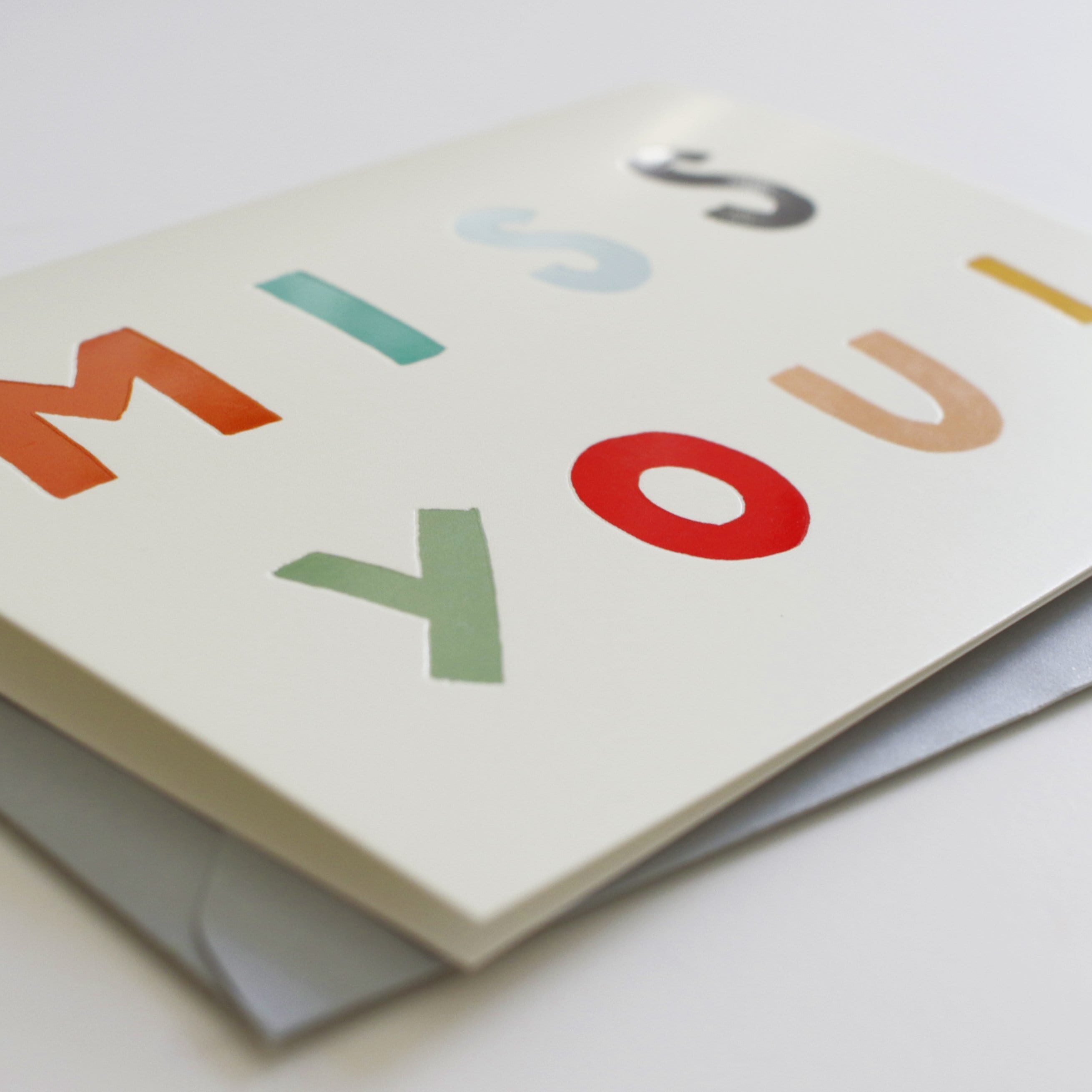 “MISS YOU!” Rainbow Friendship Card