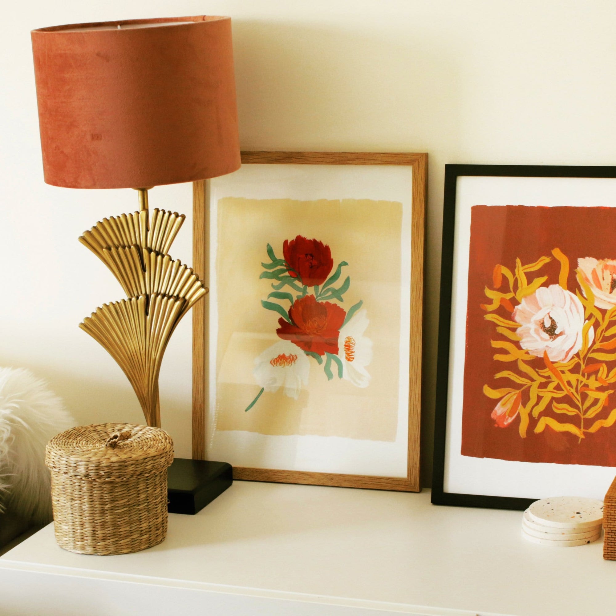 Beige Floral Botanical Giclee Print - Cosmos