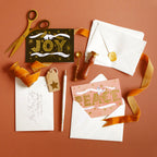 PEACE Gold Typography Christmas Card