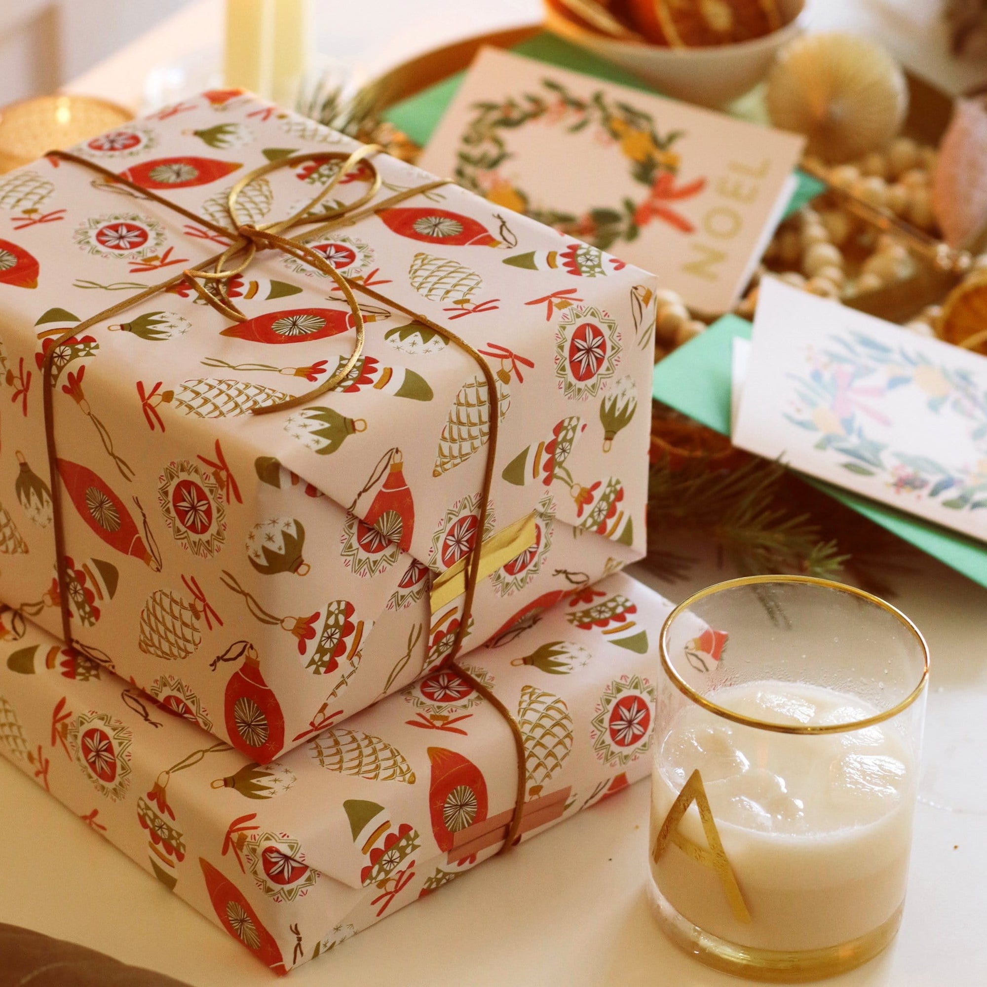 Christmas Baubles Wrapping Paper Sheet