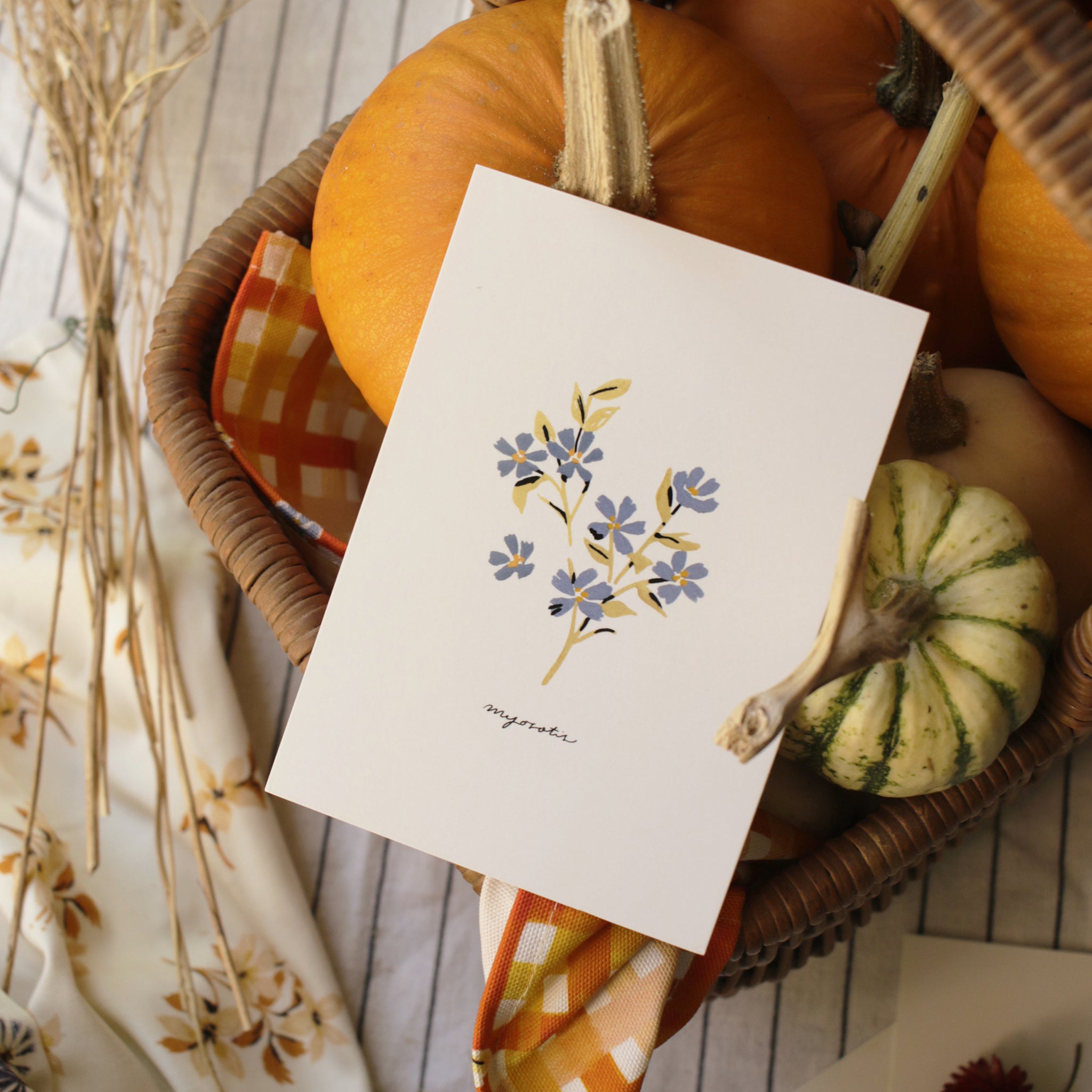 Forget Me Not Postcard - Myosotis