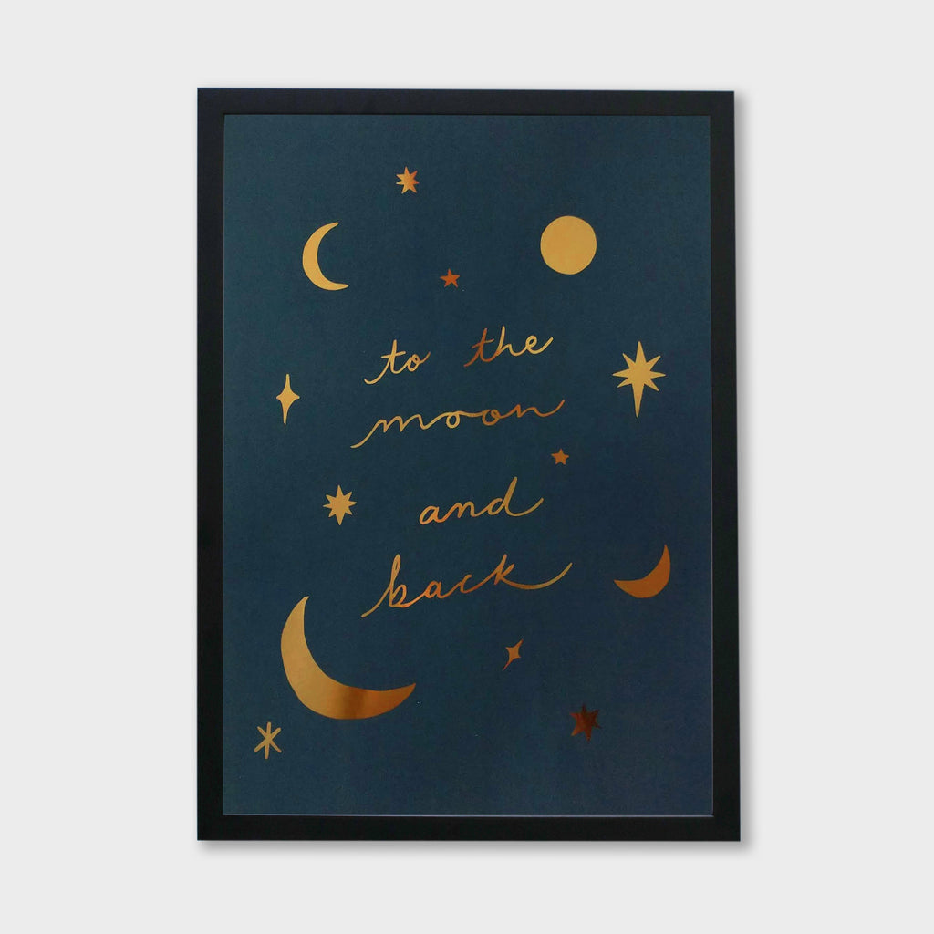 Gold “Moon and Back” Astrology Print