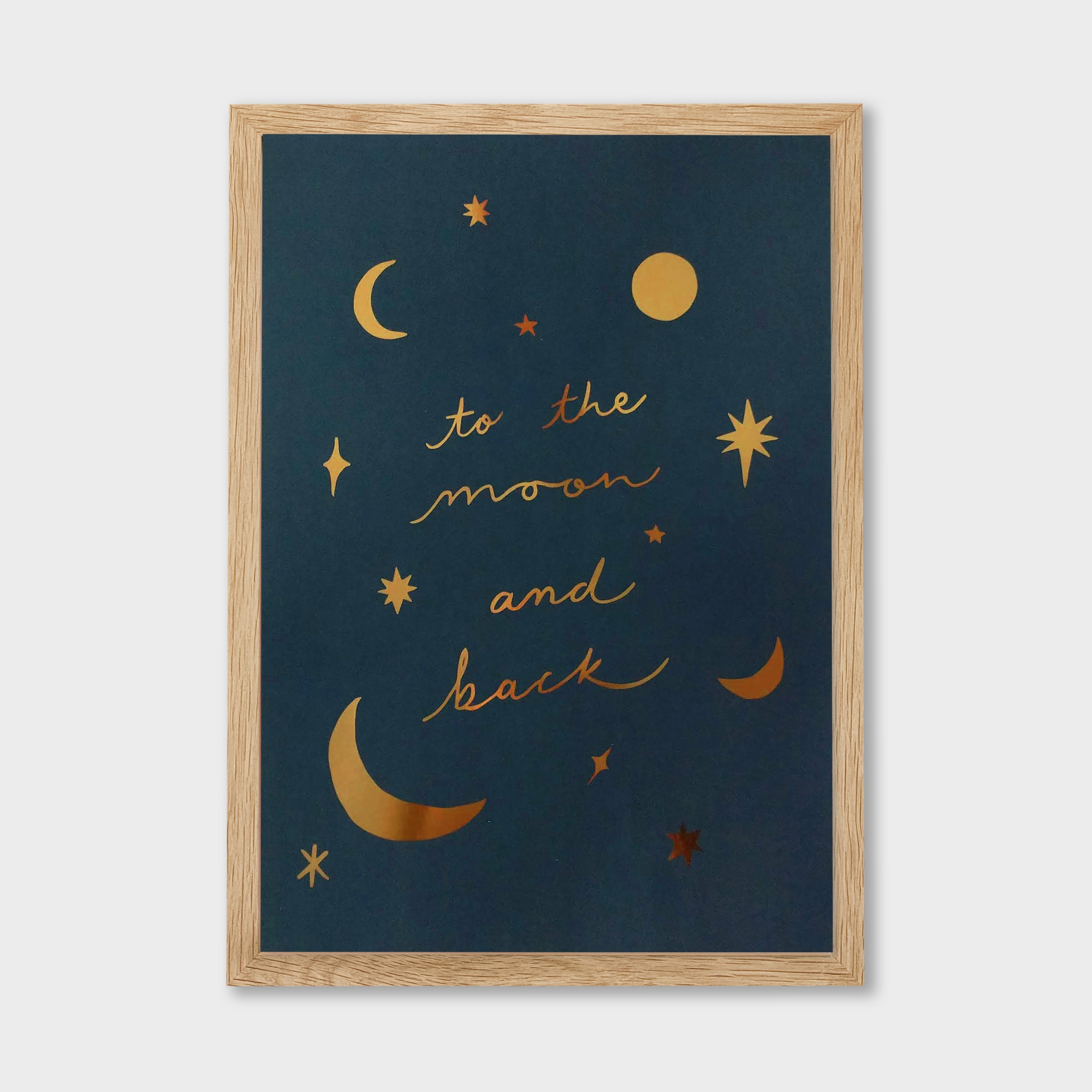 Gold “Moon and Back” Astrology Print