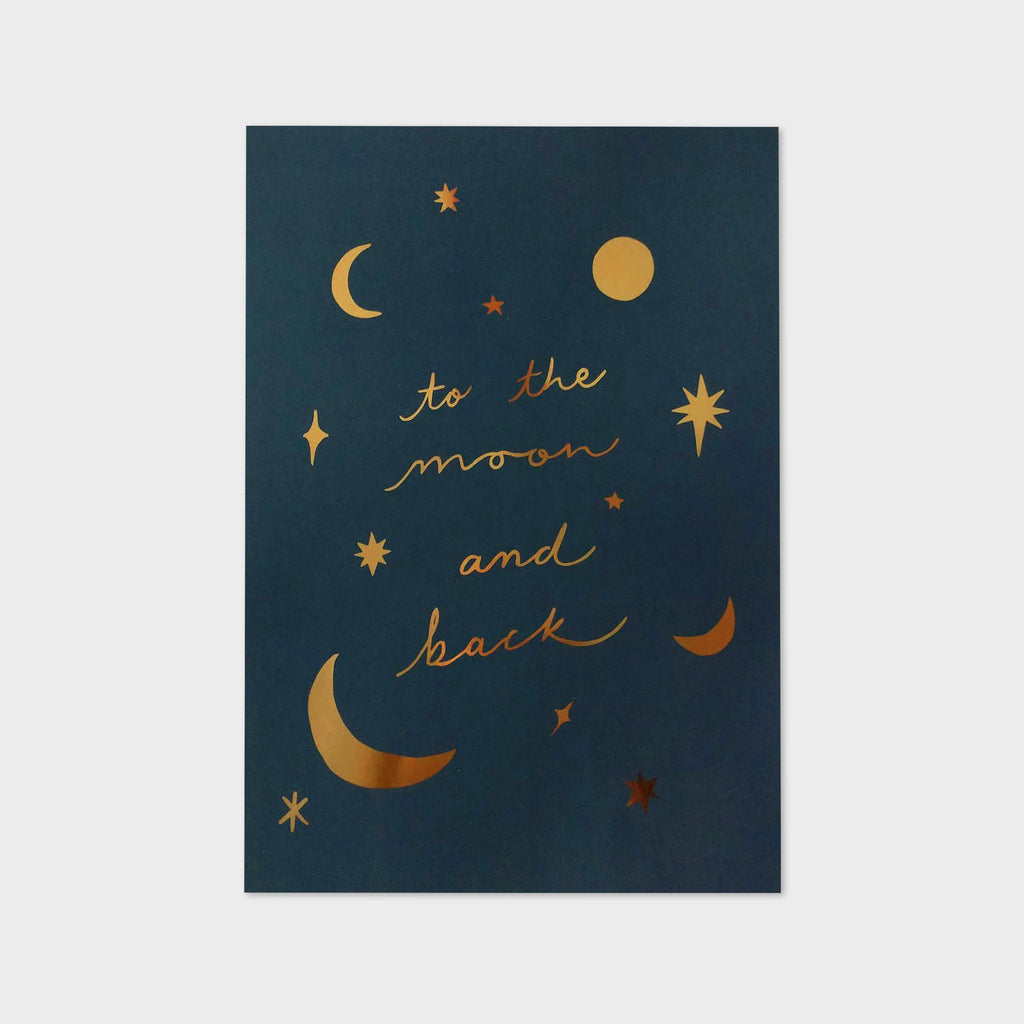 Gold “Moon and Back” Astrology Print