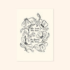 Minimal Floral Art Print - The Birds, The Bees