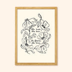 Minimal Floral Art Print - The Birds, The Bees
