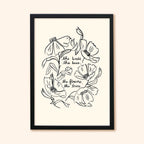 Minimal Floral Art Print - The Birds, The Bees
