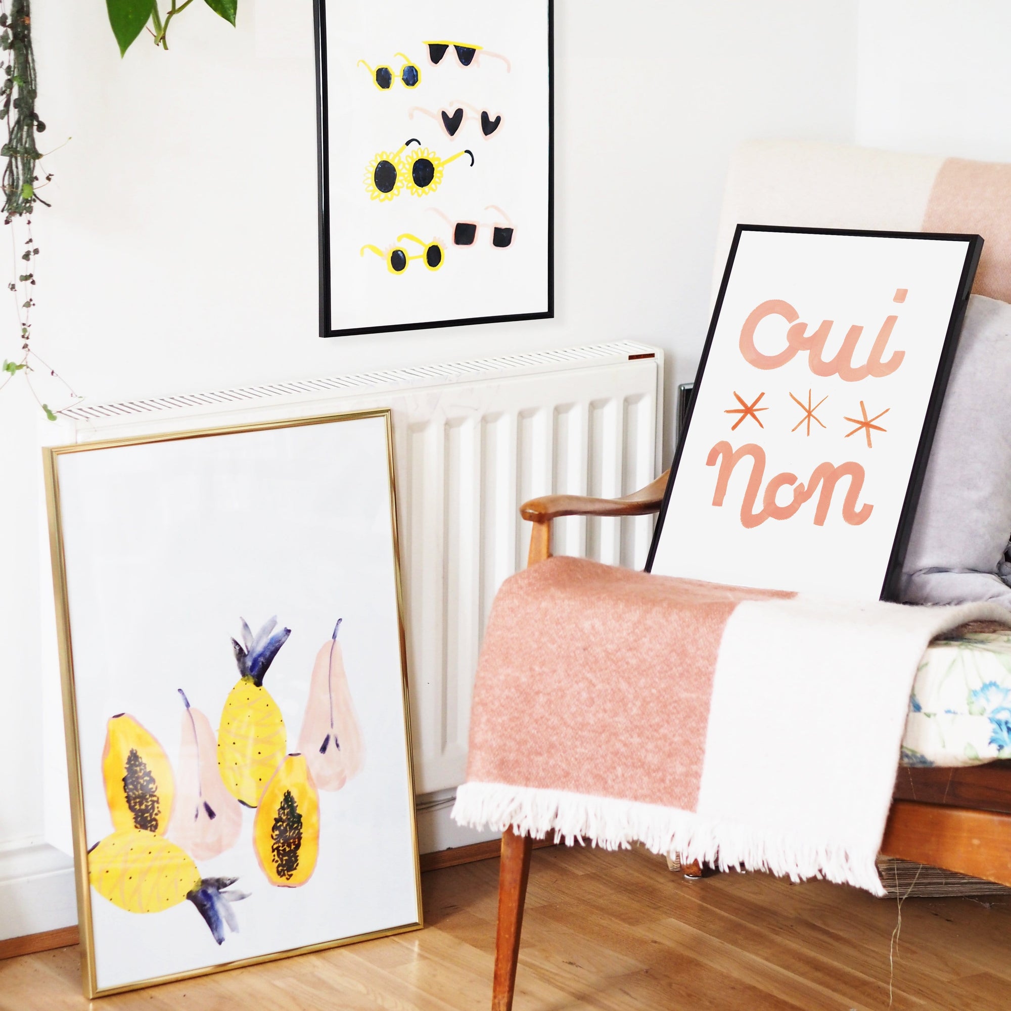 Oui Non French Typographic Print