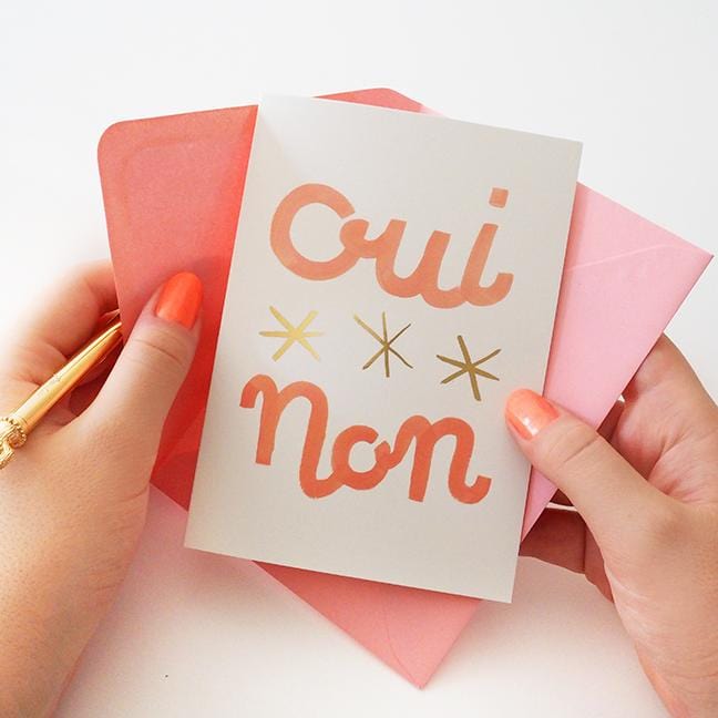 Oui Non French “Just Because” Card